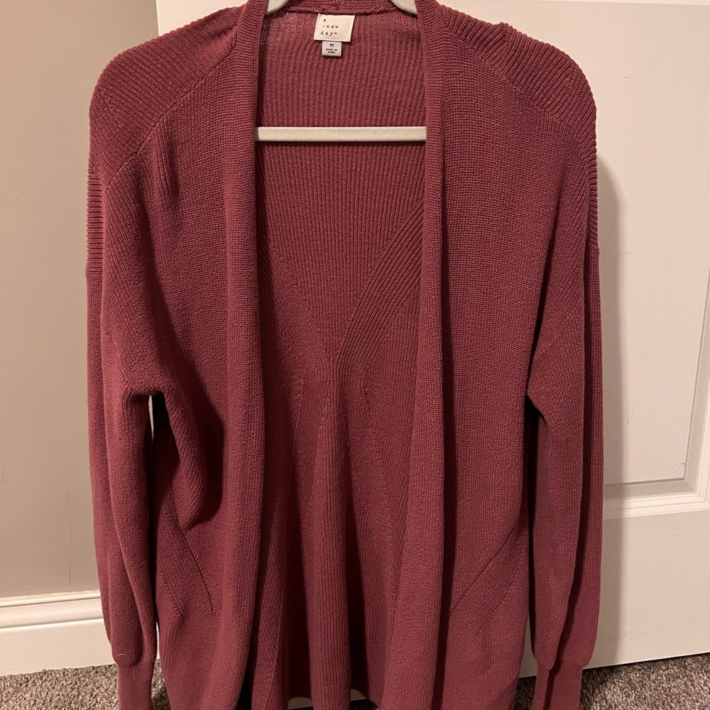 A New Day Women's Mauve Open Front Cardigan